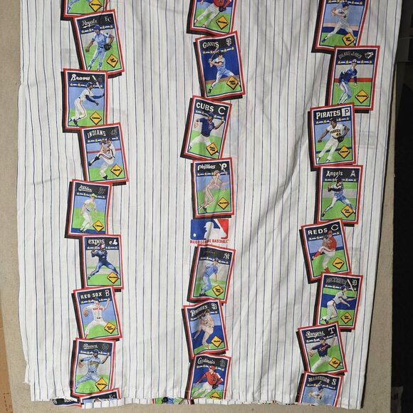 Vintage Baseball Cards Flat Bedsheet Twin Size 92" x 66" 80s 90s MLB Collectors - Picture 7 of 11